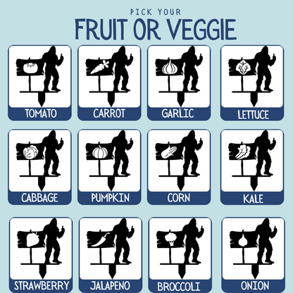 Sasquatch Sign Metal Garden Row Marker With Icon - Out of Office Outfitters - Die - Cut Sign