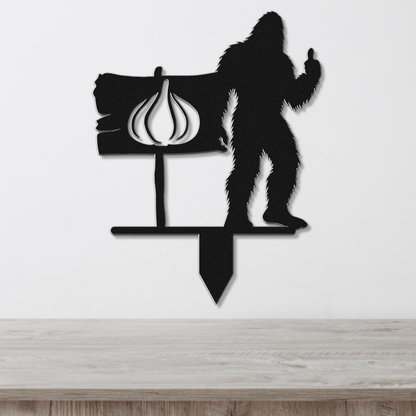 Sasquatch Sign Metal Garden Row Marker With Icon - Out of Office Outfitters - Die - Cut Sign