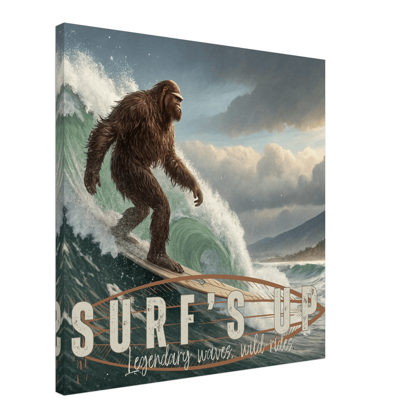 Sasquatch Surf's Up Wall art - Out of Office Outfitters - Print Material
