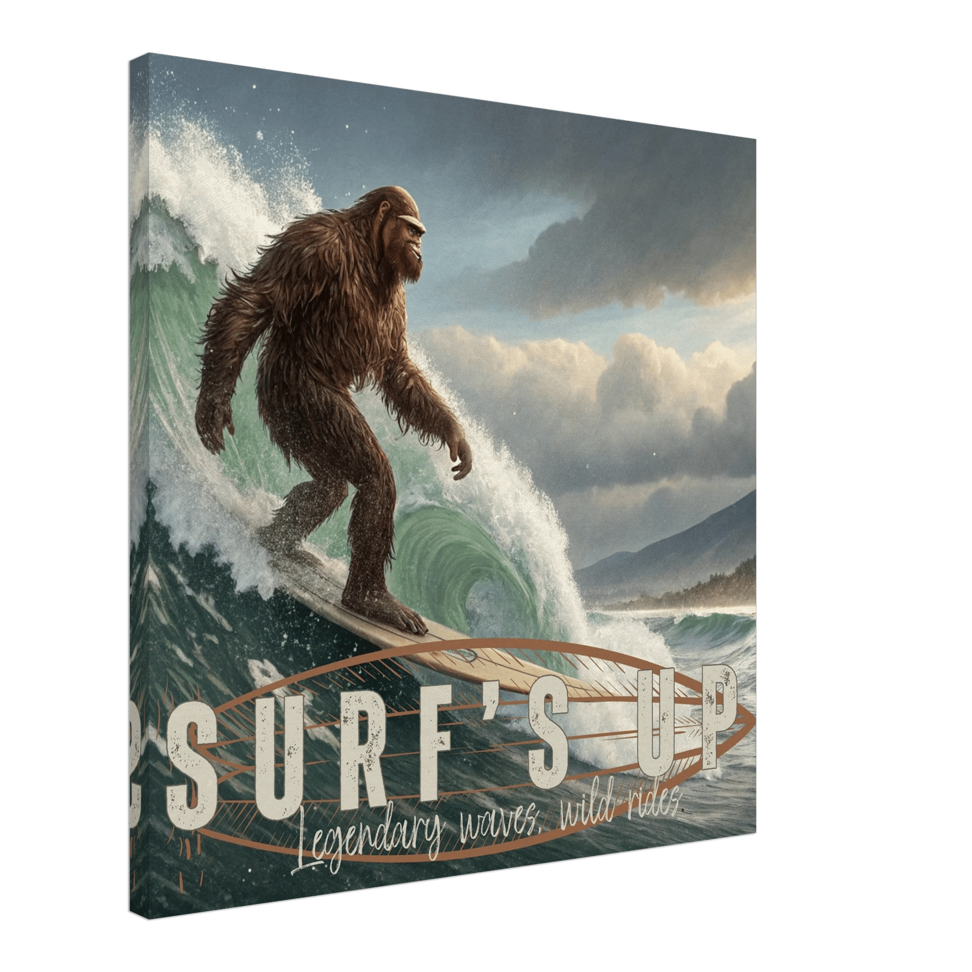 Sasquatch Surf's Up Wall art - Out of Office Outfitters - Print Material
