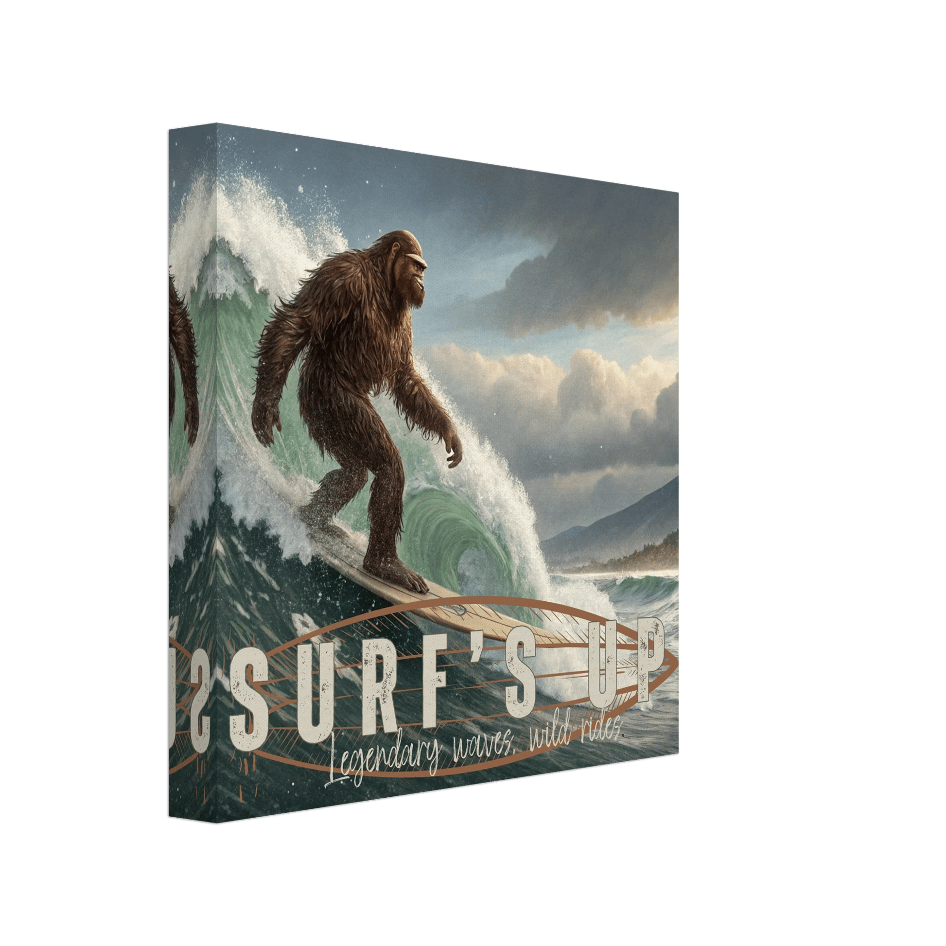 Sasquatch Surf's Up Wall art - Out of Office Outfitters - Print Material