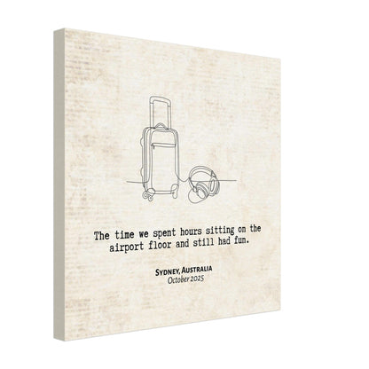 "Sitting on the Airport Floor" - Personalized Travel Micro Memory Canvas - Out of Office Outfitters - 