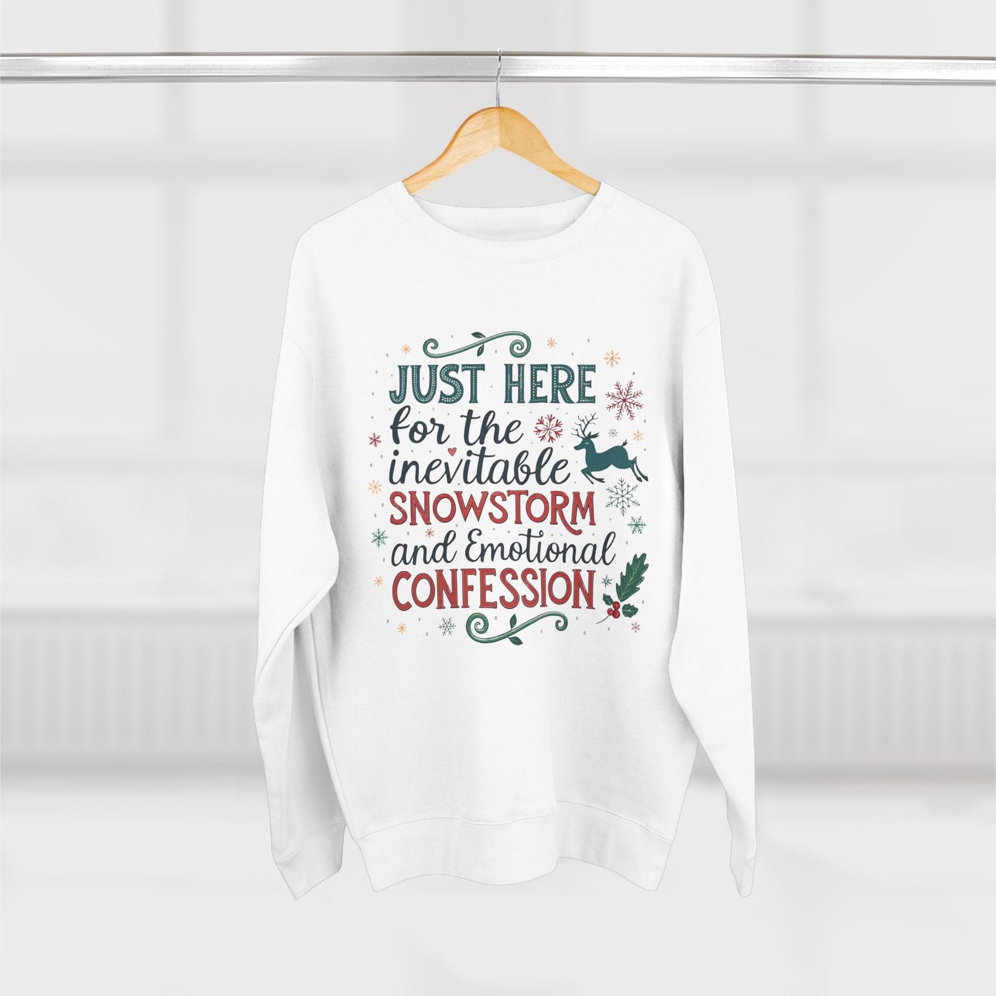Snowstorms and Emotional Confessions Christmas Sweatshirt - Out of Office Outfitters - Sweatshirt