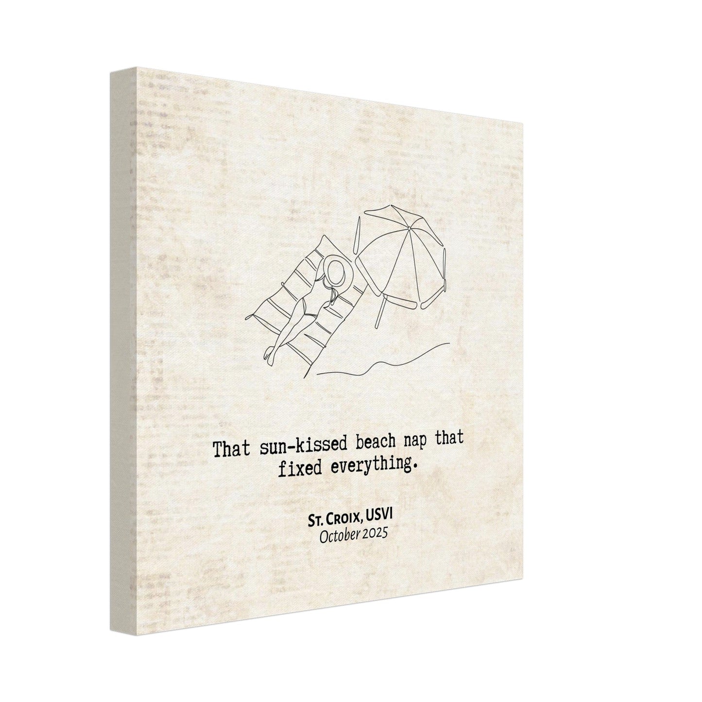 "Sun - Kissed Beach Nap" - Personalized Travel Micro Memory Canvas - Out of Office Outfitters - 