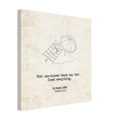 "Sun - Kissed Beach Nap" - Personalized Travel Micro Memory Canvas - Out of Office Outfitters - 