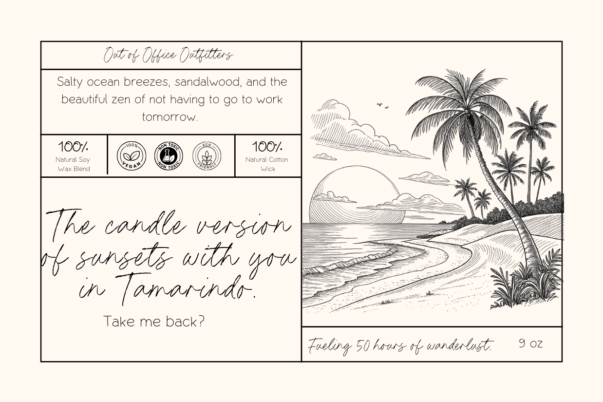 Sunsets with You Personalized Giftable Candle for Travelers - Out of Office Outfitters - Home Decor