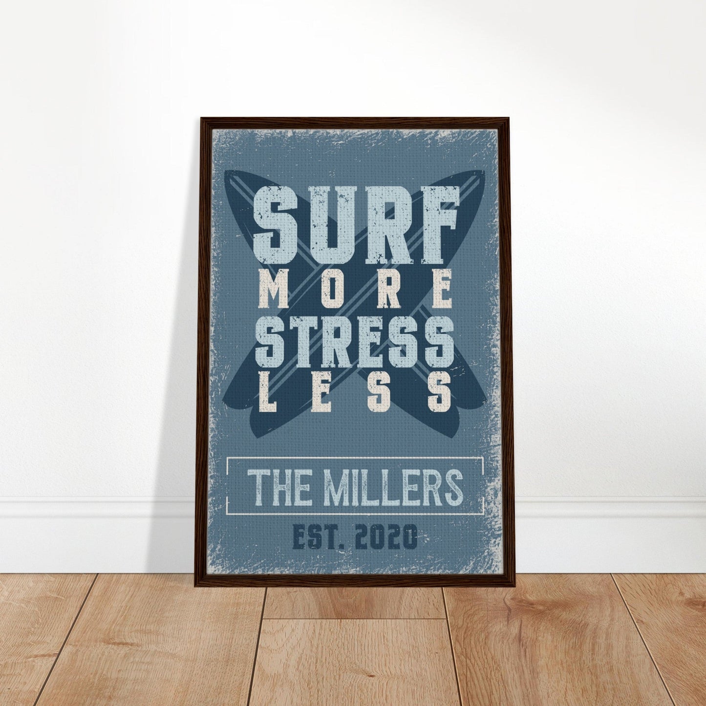 Surf More Stress Less Framed Canvas - Out of Office Outfitters - Print Material