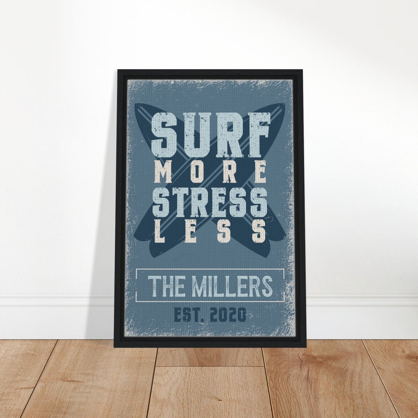 Surf More Stress Less Framed Canvas - Out of Office Outfitters - Print Material
