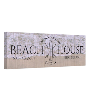 Surfboard Beach House Canvas - Out of Office Outfitters - Print Material