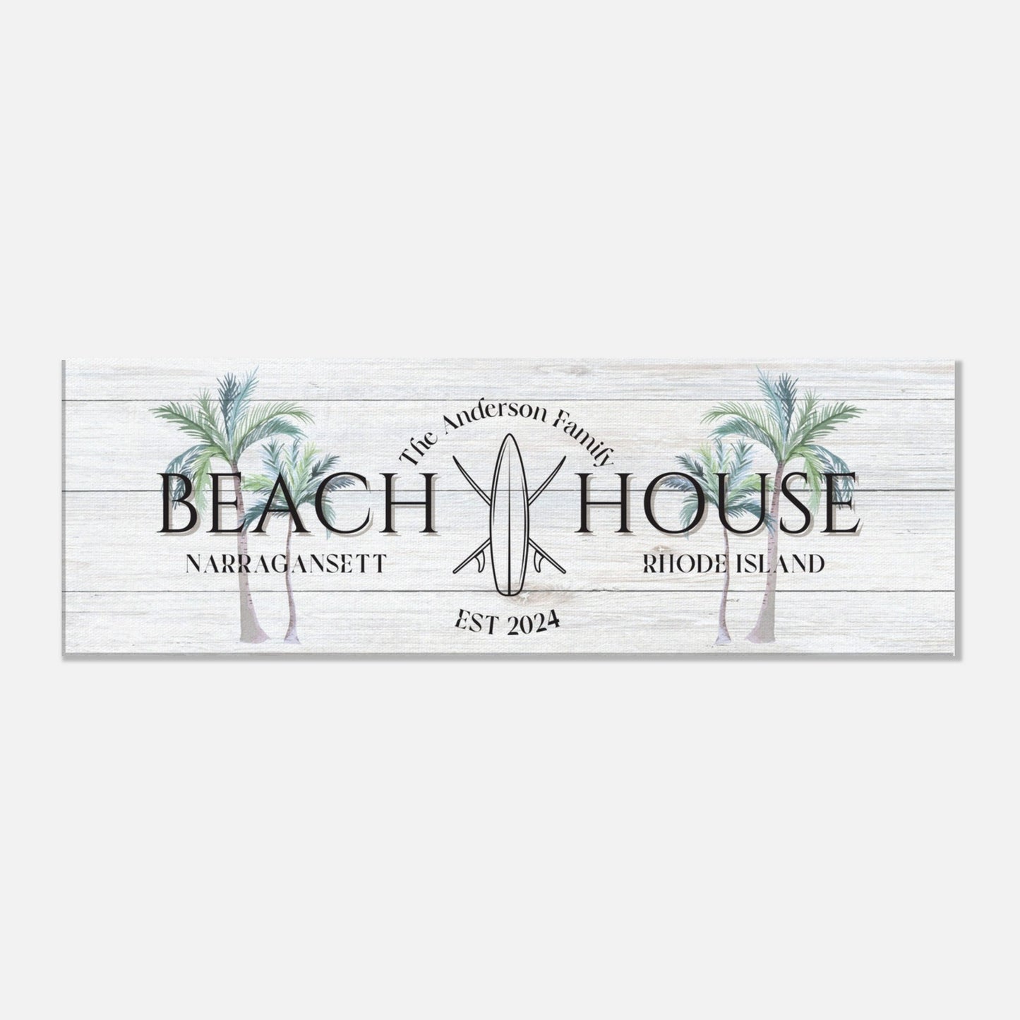 Surfboard Beach House Canvas - Out of Office Outfitters - Print Material