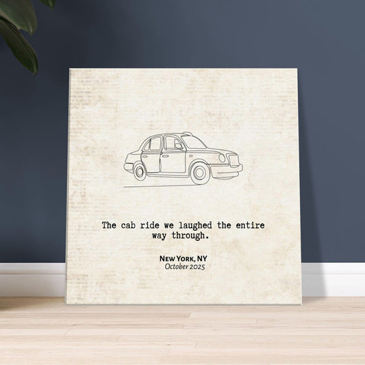 "The Cab Ride We Laughed Through" - Personalized Travel Micro Memory Canvas - Out of Office Outfitters - 
