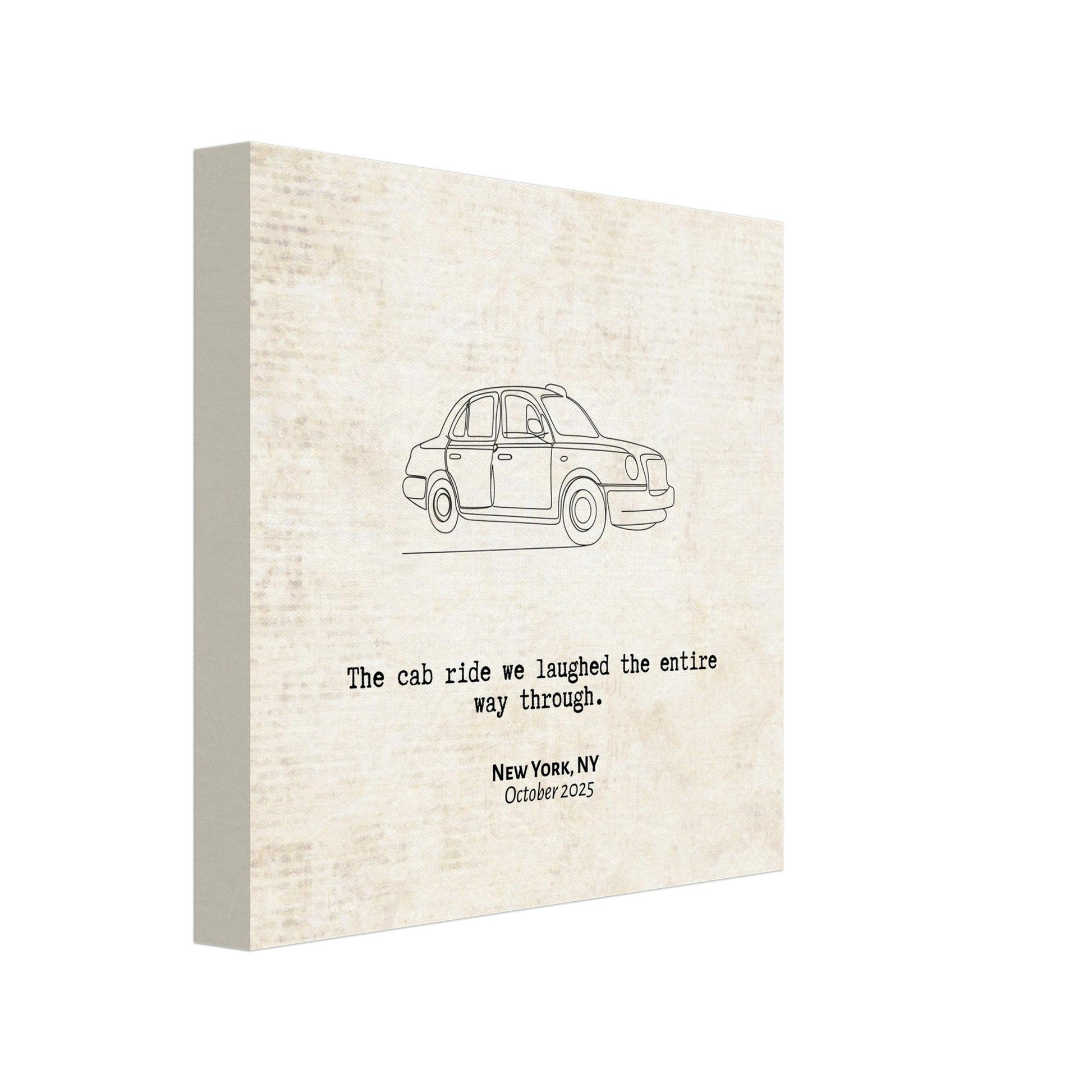 "The Cab Ride We Laughed Through" - Personalized Travel Micro Memory Canvas - Out of Office Outfitters - 