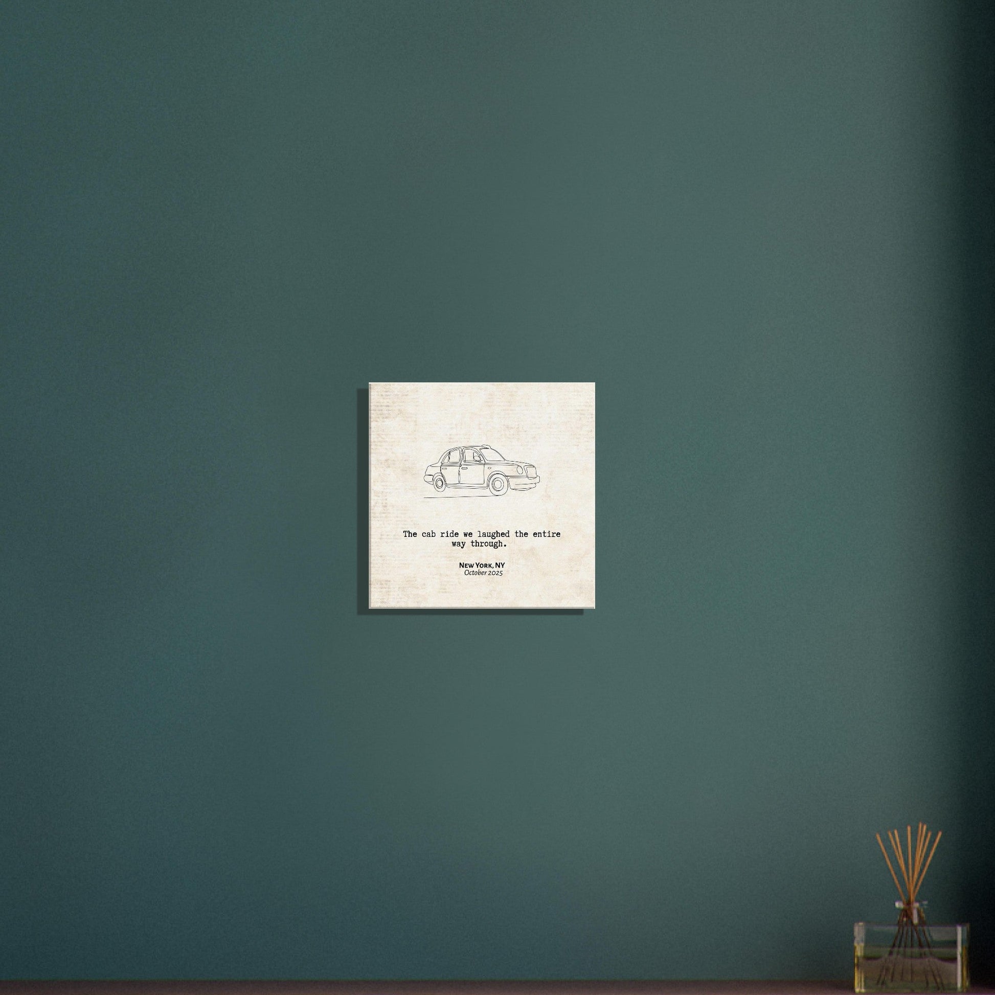 "The Cab Ride We Laughed Through" - Personalized Travel Micro Memory Canvas - Out of Office Outfitters - 