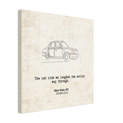 "The Cab Ride We Laughed Through" - Personalized Travel Micro Memory Canvas - Out of Office Outfitters - 