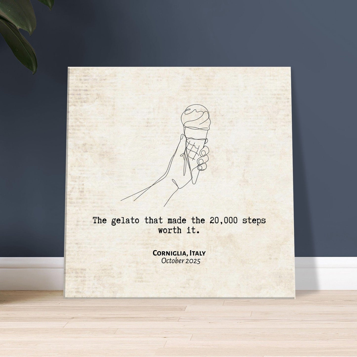 "The Gelato Worth 20,000 Steps" - Personalized Travel Micro Memory Canvas - Out of Office Outfitters - 