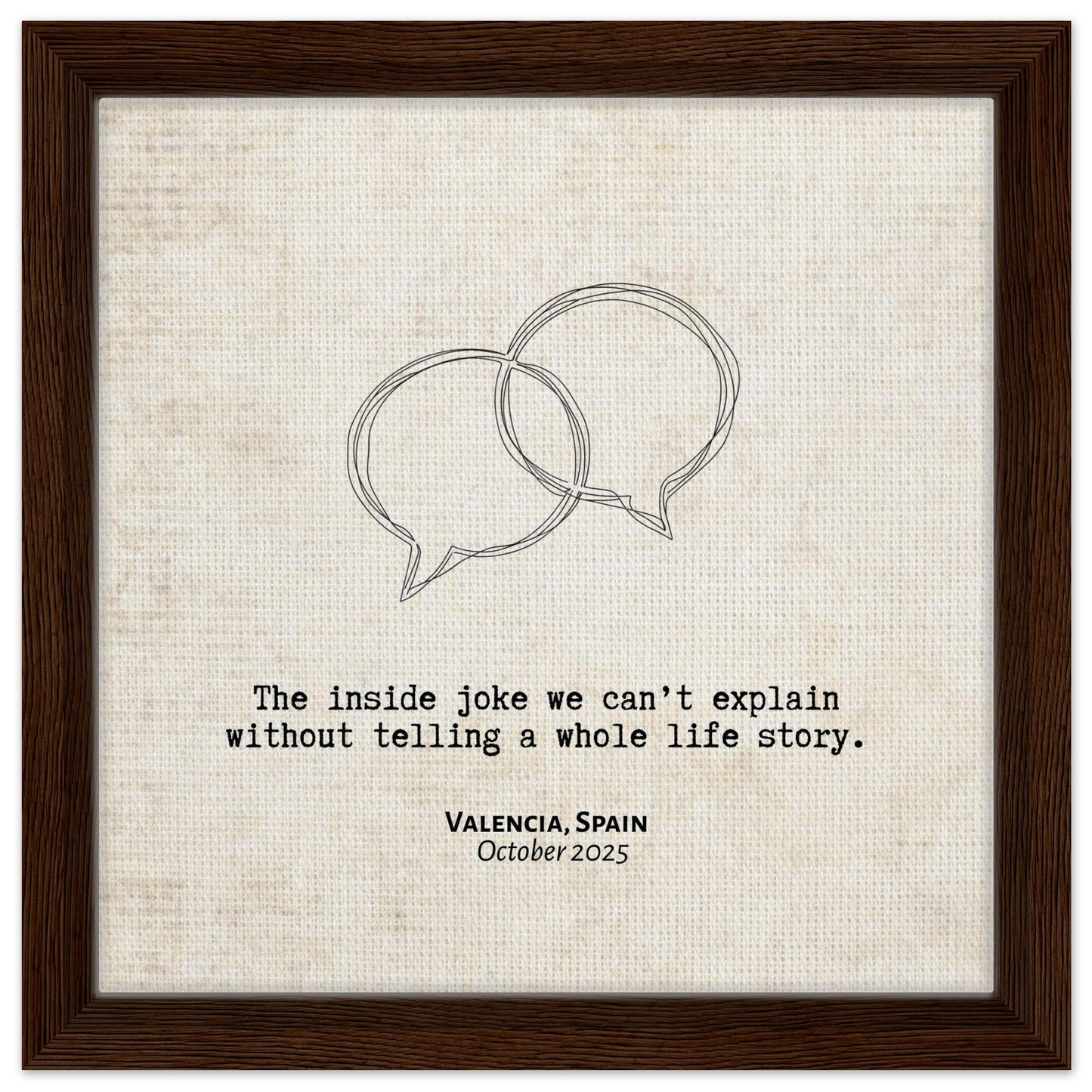 "The Inside Joke We Can't Explain" - Personalized Travel Micro Memory Framed Canvas - Out of Office Outfitters - Print Material