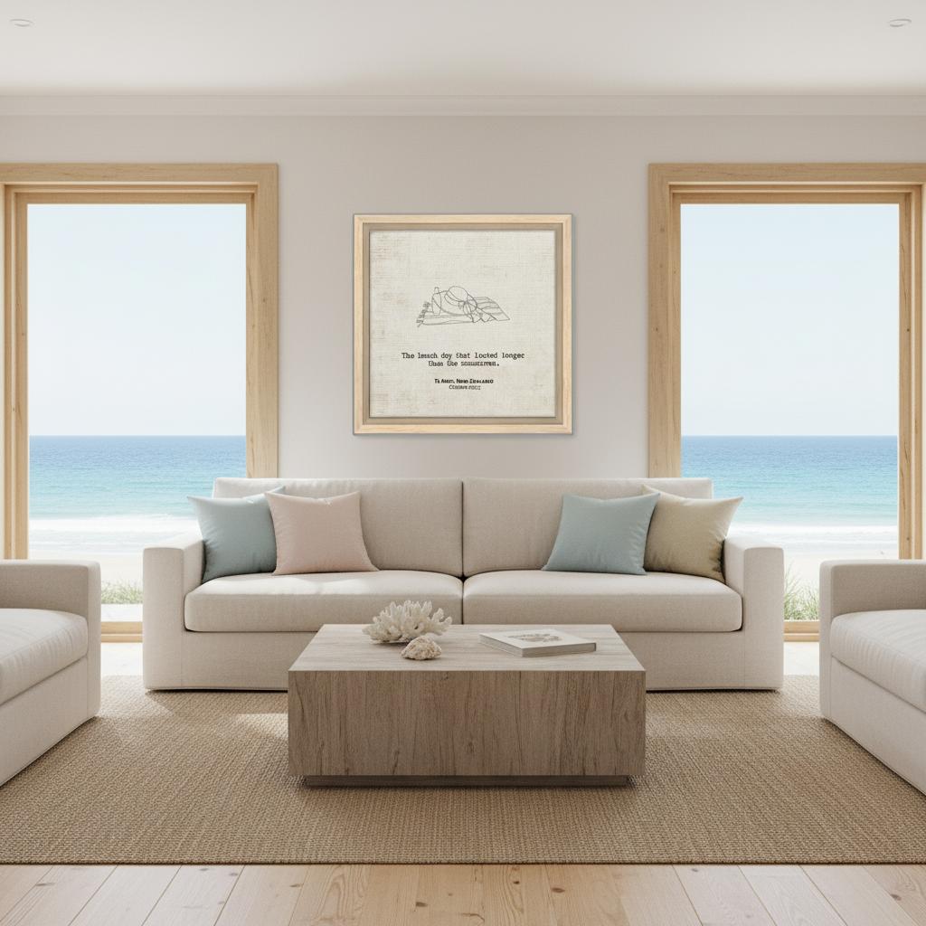 "The Long Beach Day" - Personalized Travel Micro Memory Framed Canvas - Out of Office Outfitters - Print Material