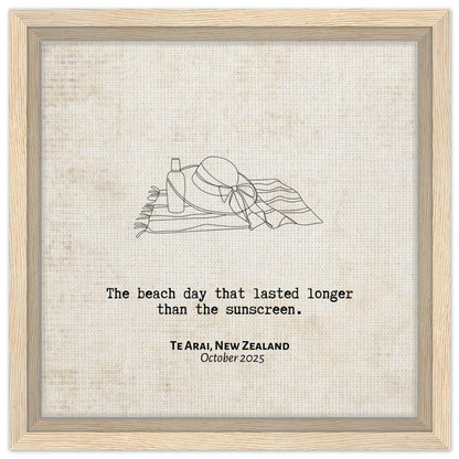 "The Long Beach Day" - Personalized Travel Micro Memory Framed Canvas - Out of Office Outfitters - Print Material