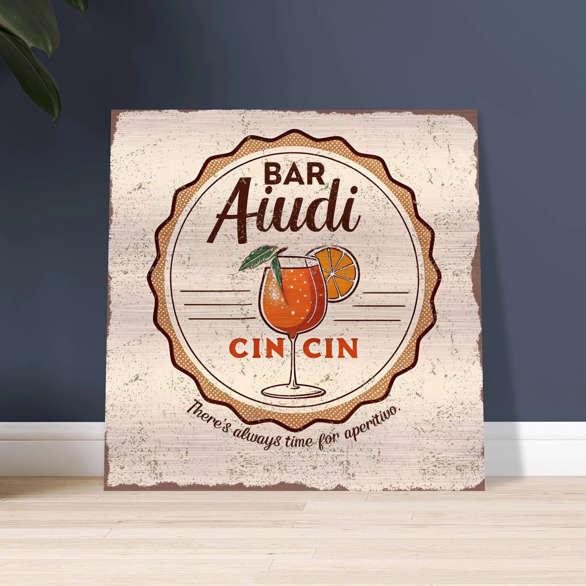 There's Always Time for Aperitivo Brushed Aluminum Bar Sign - Out of Office Outfitters - Print Material