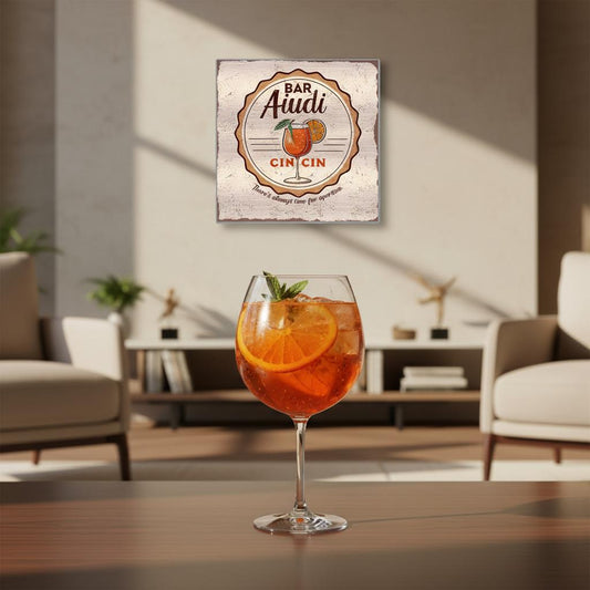 There's Always Time for Aperitivo Brushed Aluminum Bar Sign - Out of Office Outfitters - Print Material