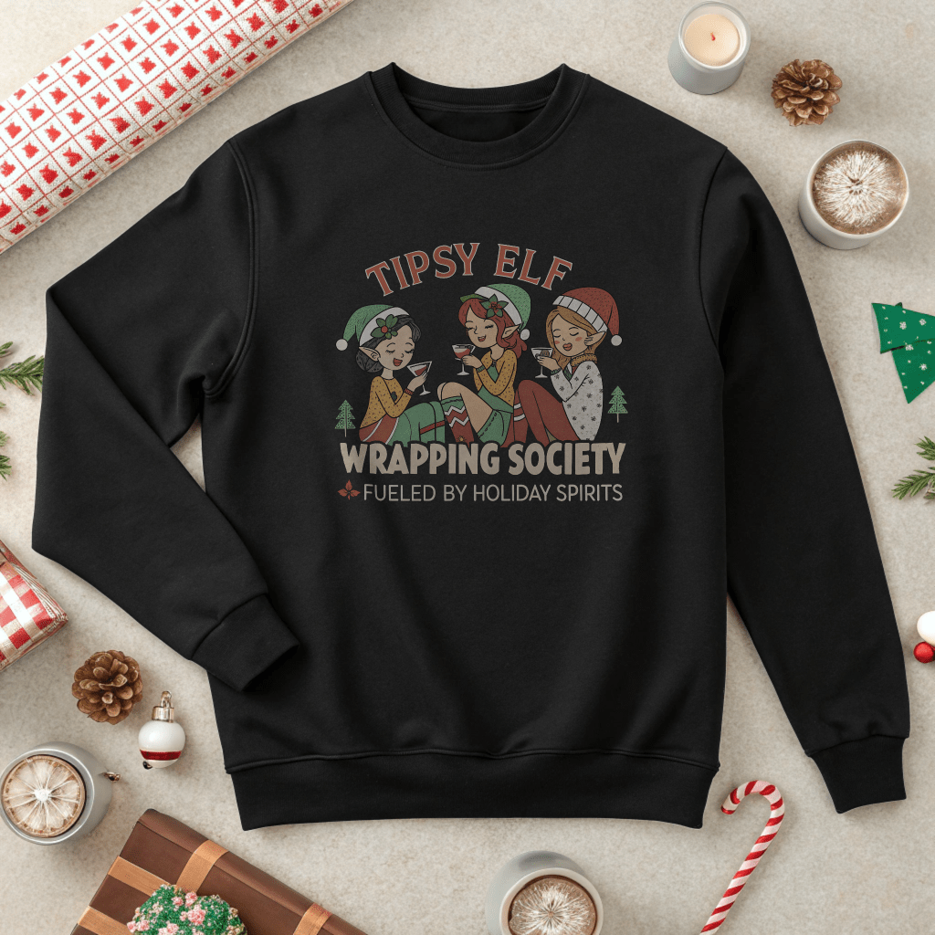 Tipsy Elf Wrapping Society Christmas Sweatshirt - Out of Office Outfitters - Sweatshirt