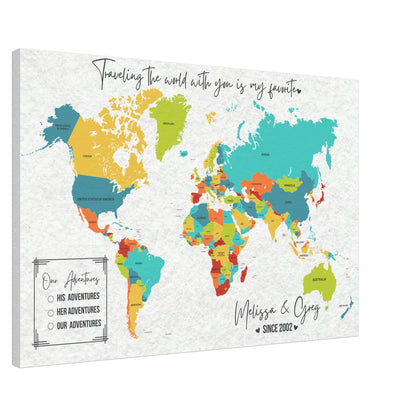 Traveling with You is My Favorite World Pin Map - Out of Office Outfitters - Print Material