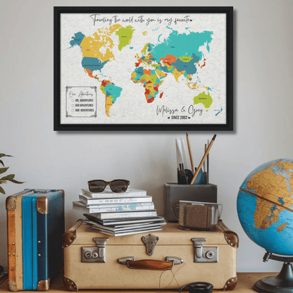 Traveling with You is My Favorite World Pin Map - Out of Office Outfitters - Print Material