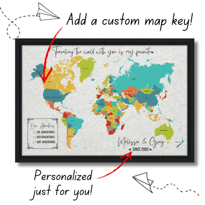 Traveling with You is My Favorite World Pin Map - Out of Office Outfitters - Print Material
