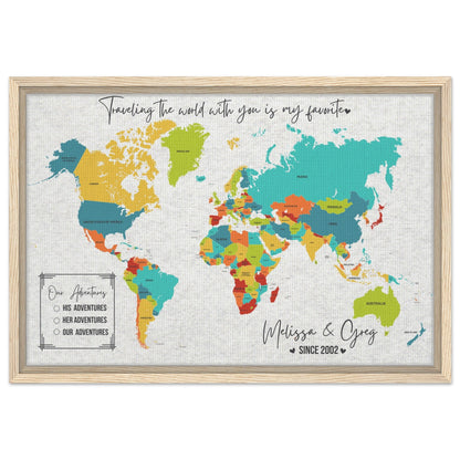 Traveling with You is My Favorite World Pin Map - Out of Office Outfitters - Print Material