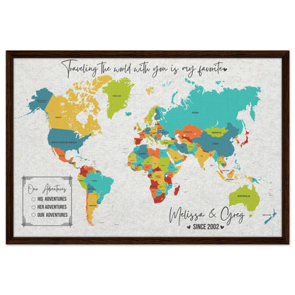 Traveling with You is My Favorite World Pin Map - Out of Office Outfitters - Print Material