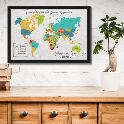 Traveling with You is My Favorite World Pin Map - Out of Office Outfitters - Print Material