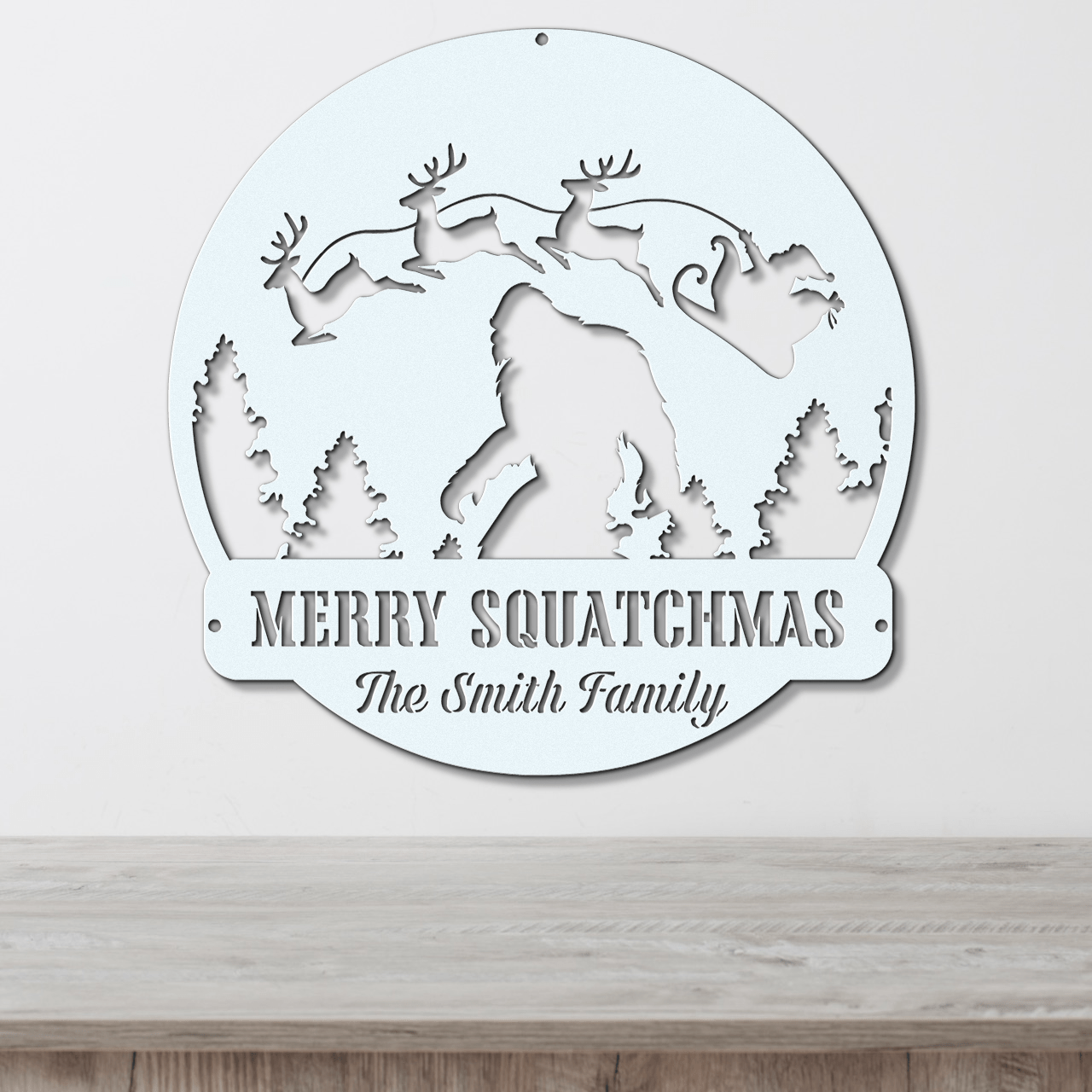 Twas the Night Before Sasquatch Christmas Card Display - Out of Office Outfitters - Die - Cut Sign