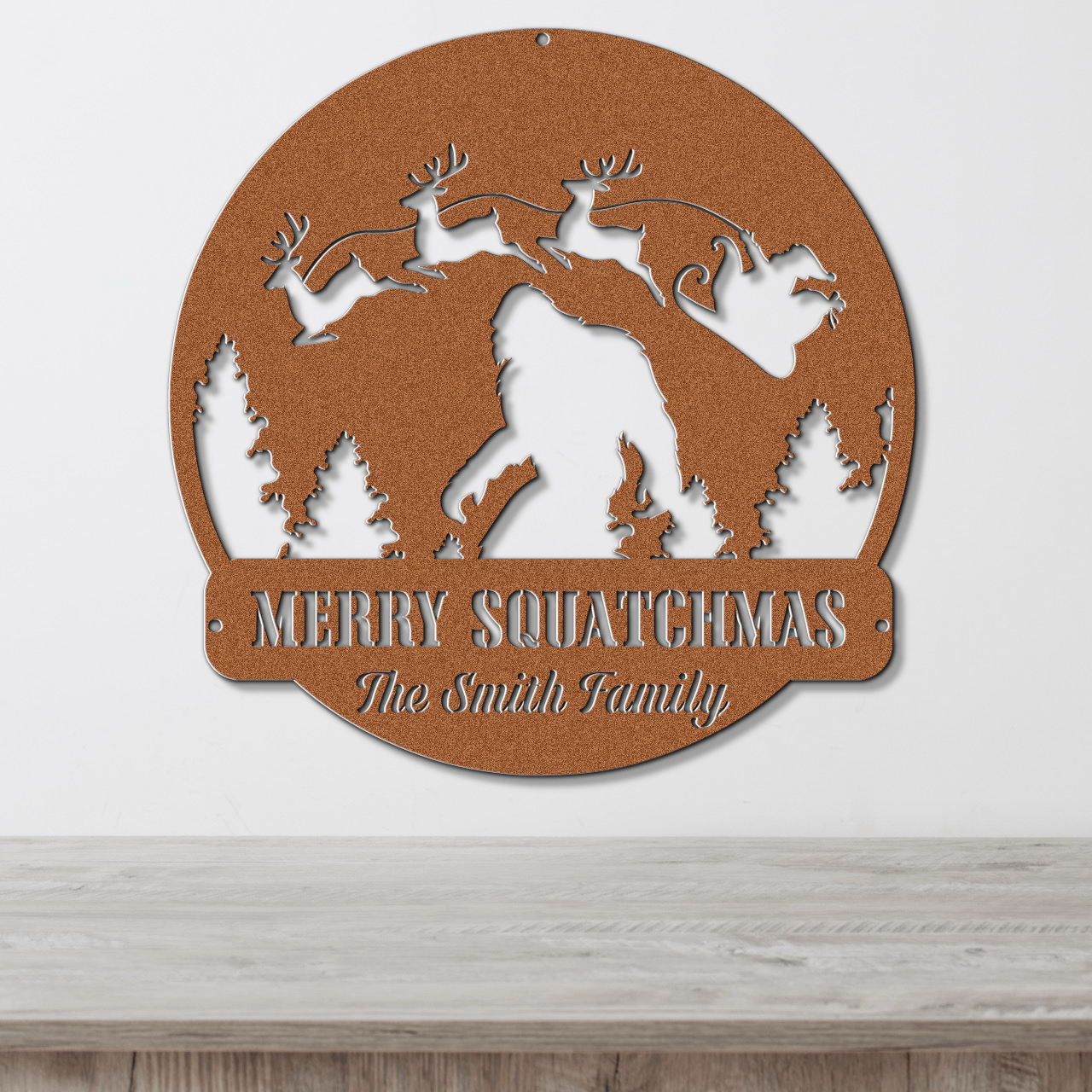 Twas the Night Before Sasquatch Christmas Card Display - Out of Office Outfitters - Die - Cut Sign