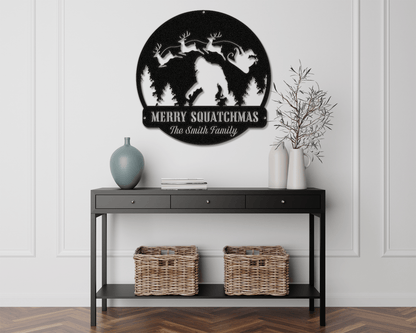 Twas the Night Before Sasquatch Christmas Card Display - Out of Office Outfitters - Die - Cut Sign