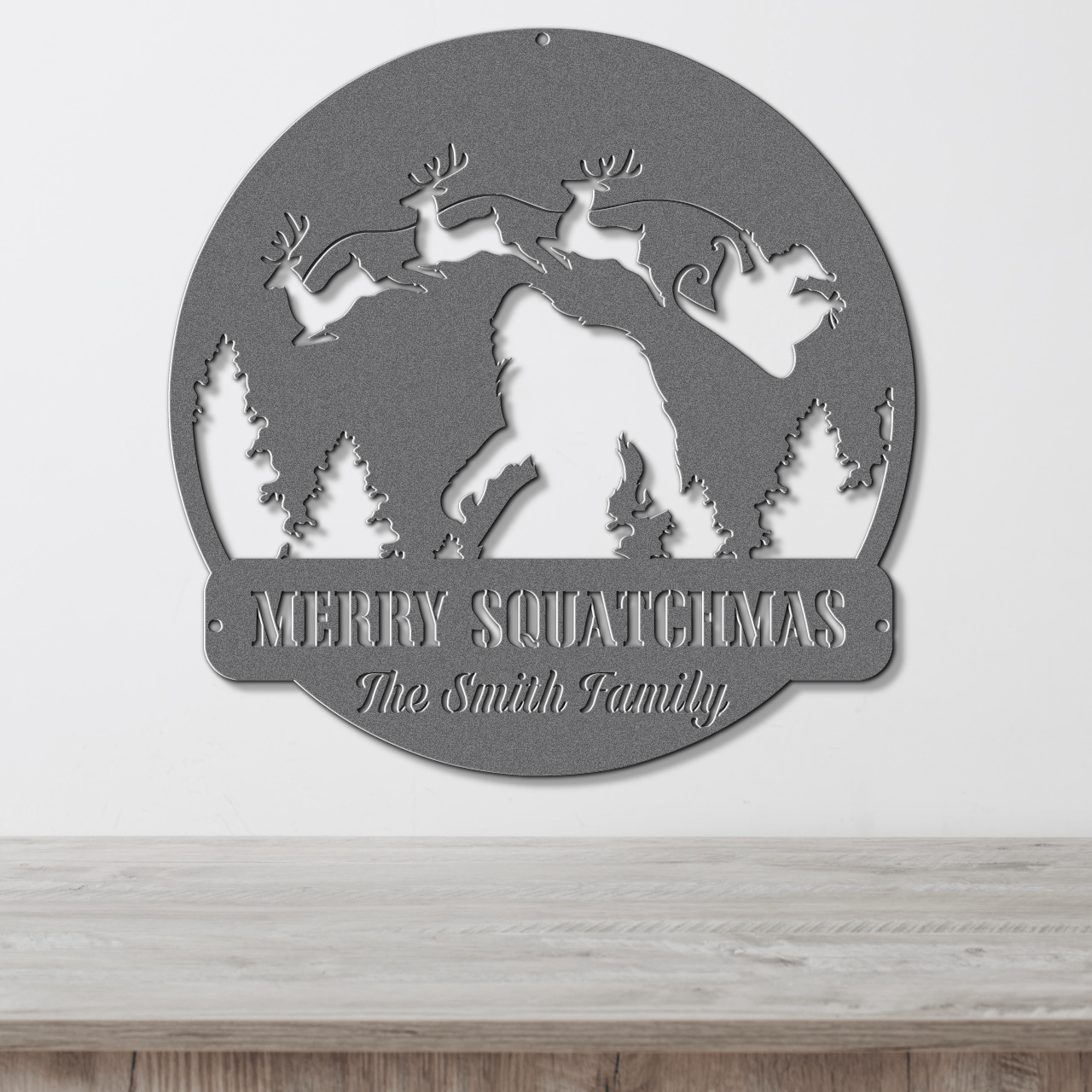 Twas the Night Before Sasquatch Christmas Card Display - Out of Office Outfitters - Die - Cut Sign