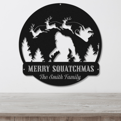 Twas the Night Before Sasquatch Christmas Card Display - Out of Office Outfitters - Die - Cut Sign