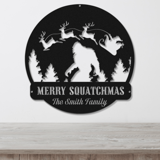Twas the Night Before Sasquatch Christmas Card Display - Out of Office Outfitters - Die - Cut Sign