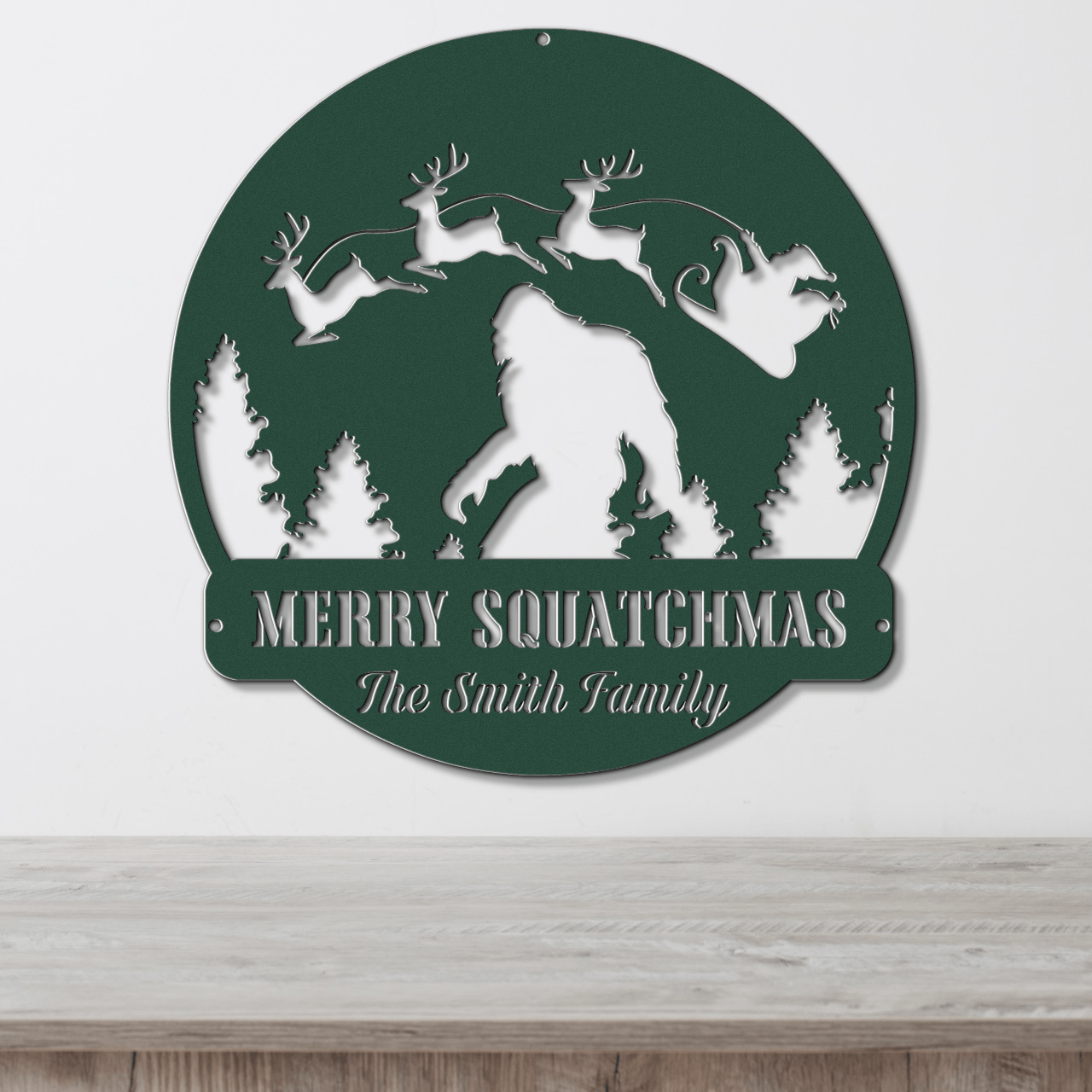 Twas the Night Before Sasquatch Christmas Card Display - Out of Office Outfitters - Die - Cut Sign