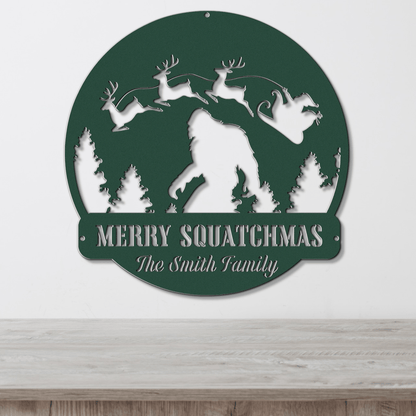 Twas the Night Before Sasquatch Christmas Card Display - Out of Office Outfitters - Die - Cut Sign