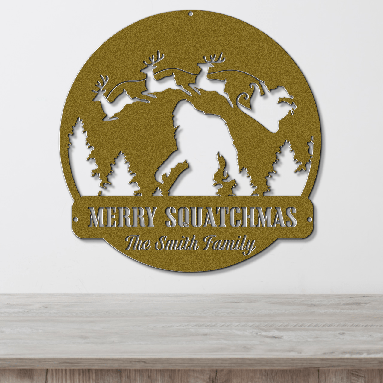 Twas the Night Before Sasquatch Christmas Card Display - Out of Office Outfitters - Die - Cut Sign