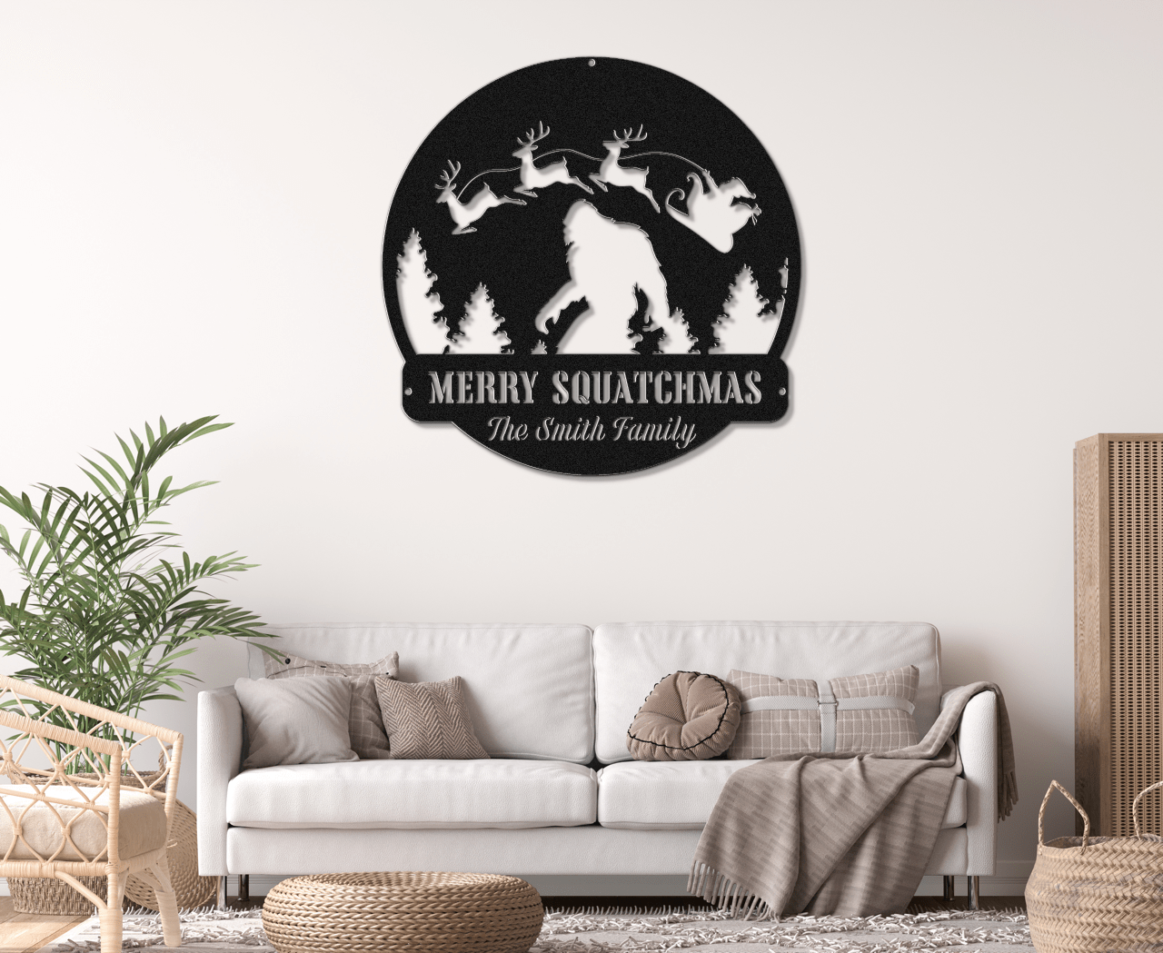 Twas the Night Before Sasquatch Christmas Card Display - Out of Office Outfitters - Die - Cut Sign