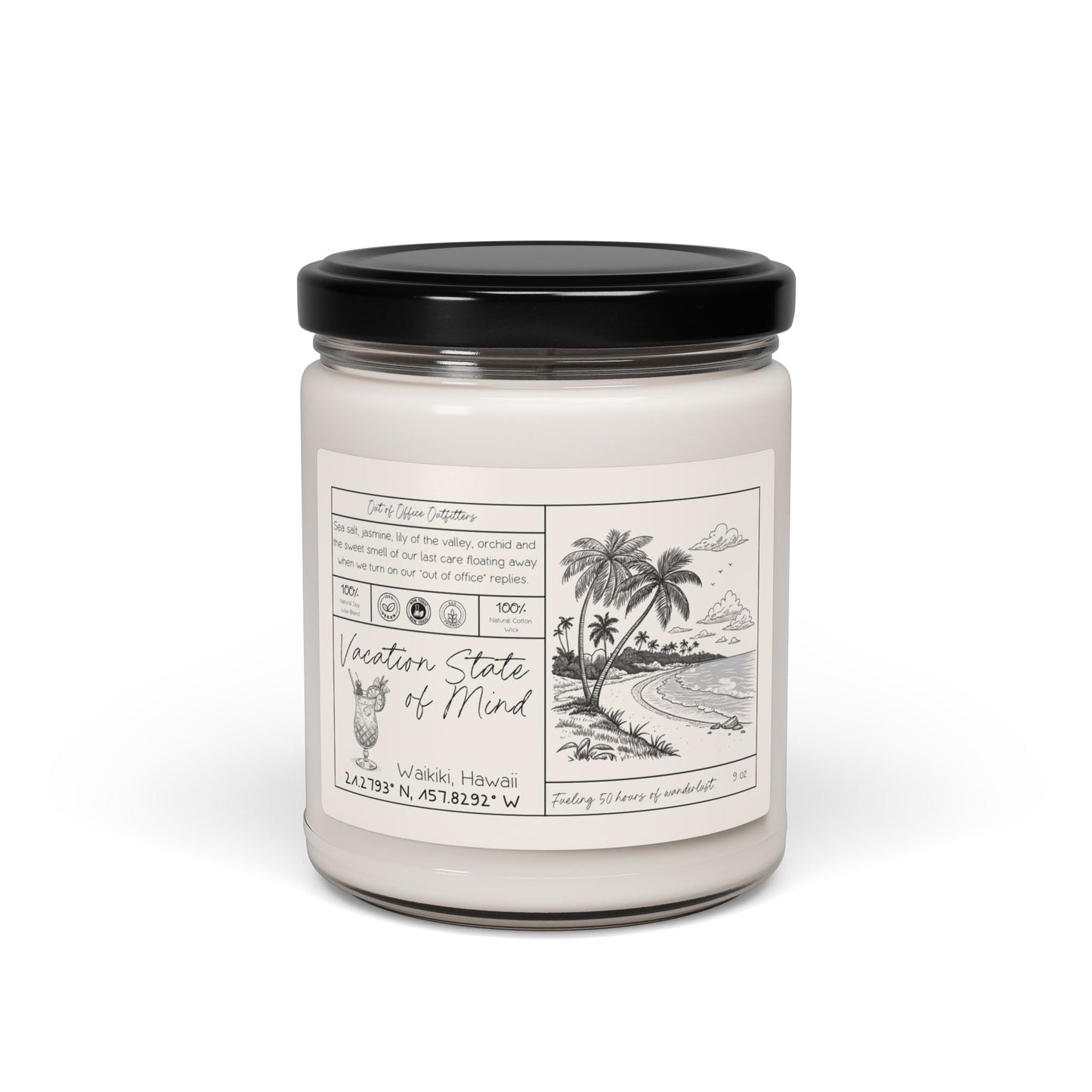 Vacation State of Mind Personalized Giftable Candle for Travelers - Out of Office Outfitters - Home Decor