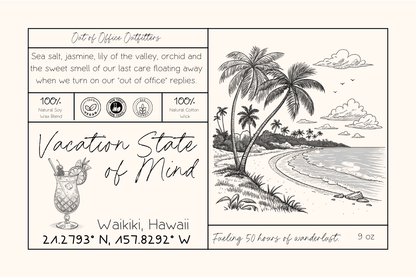 Vacation State of Mind Personalized Giftable Candle for Travelers - Out of Office Outfitters - Home Decor