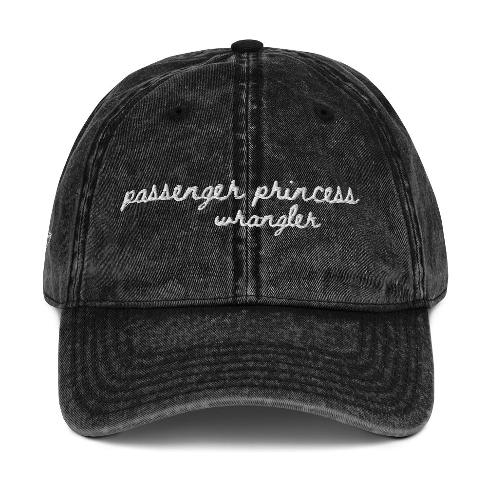 "Passenger Princess Wrangler" Funny travel hat for vacation planners - mock up