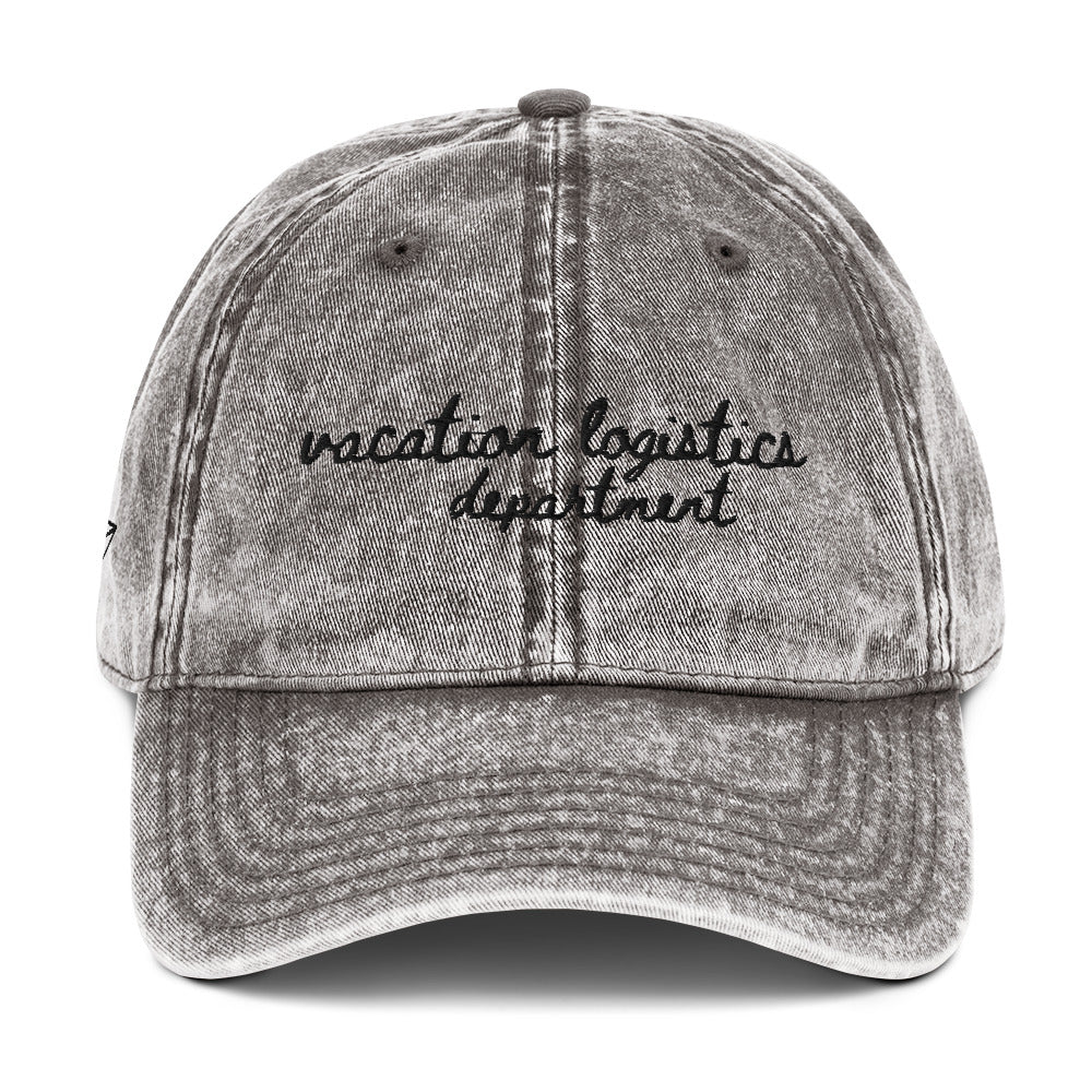 "Vacation Logistics Department" - Funny travel hat for vacation planners - mock up
