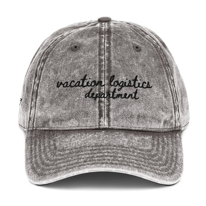 "Vacation Logistics Department" - Funny travel hat for vacation planners - mock up