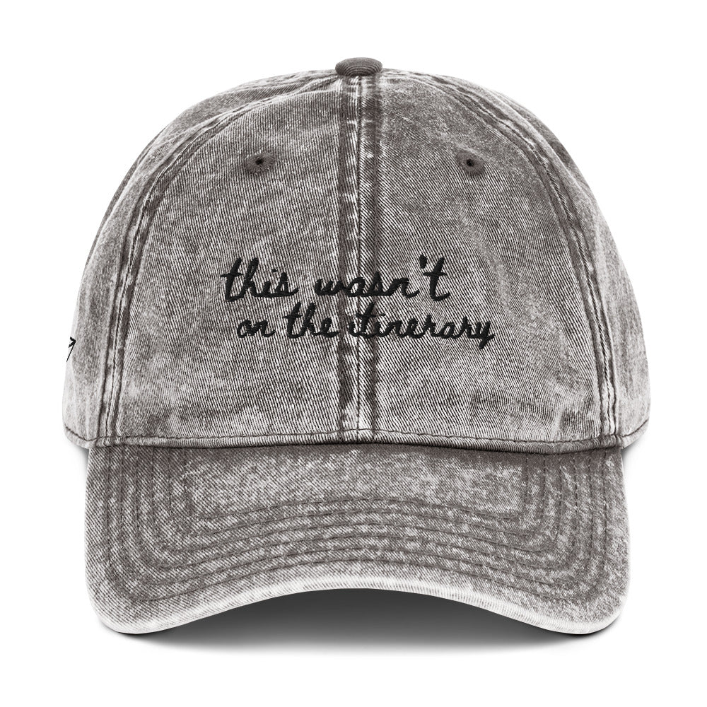 "This Wasn't On the Itinerary" Funny Hat for Travel Lovers - mock up