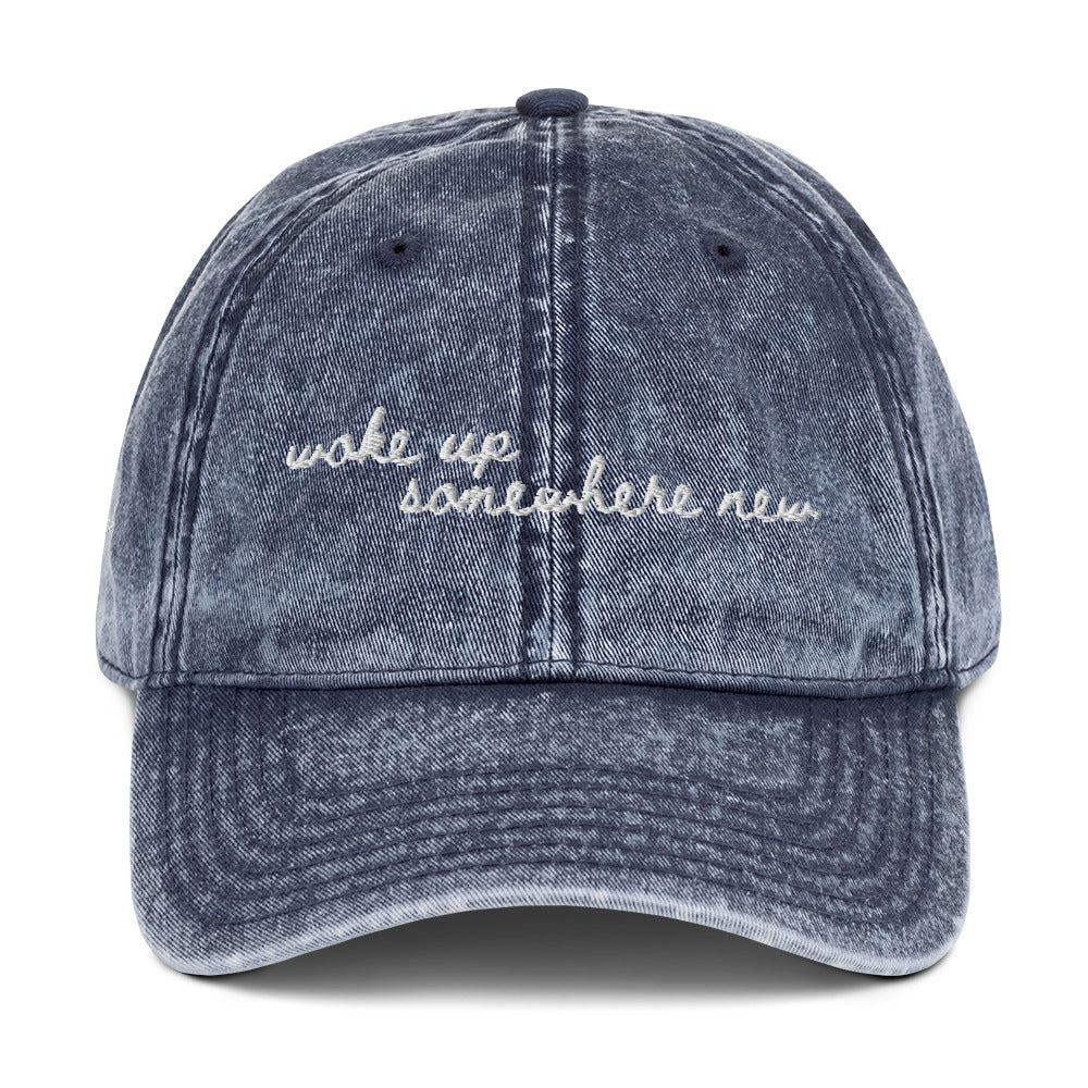 "Woke Up Somewhere New" Vacation Hat For Travelers