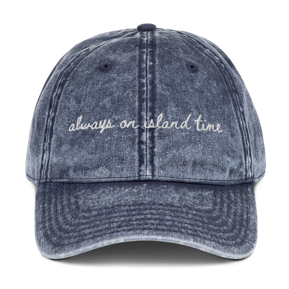 "Always on island time" Travel Hat for Beach Lovers - mock up