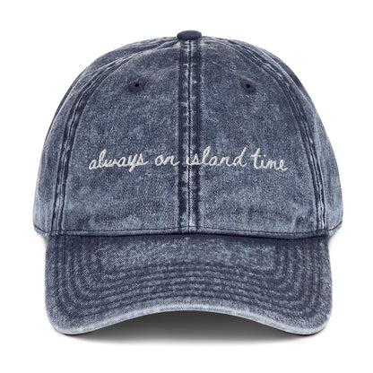 "Always on island time" Travel Hat for Beach Lovers - mock up